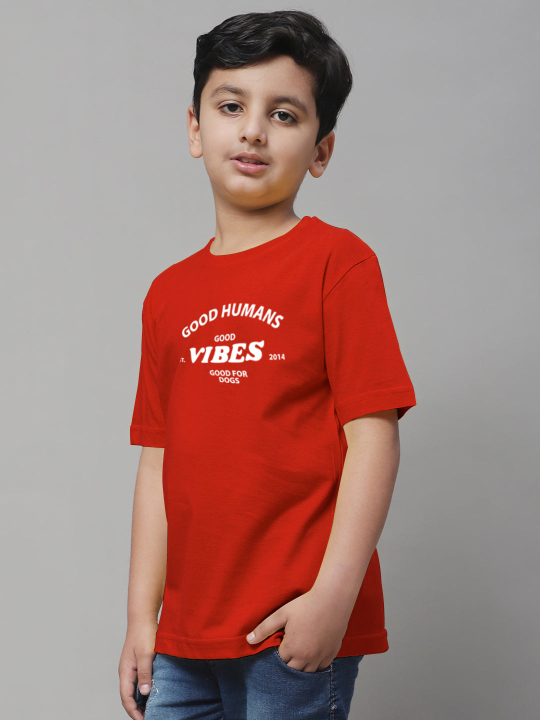 Boys Good Vibes Regular Fit Printed T-Shirt - Friskers