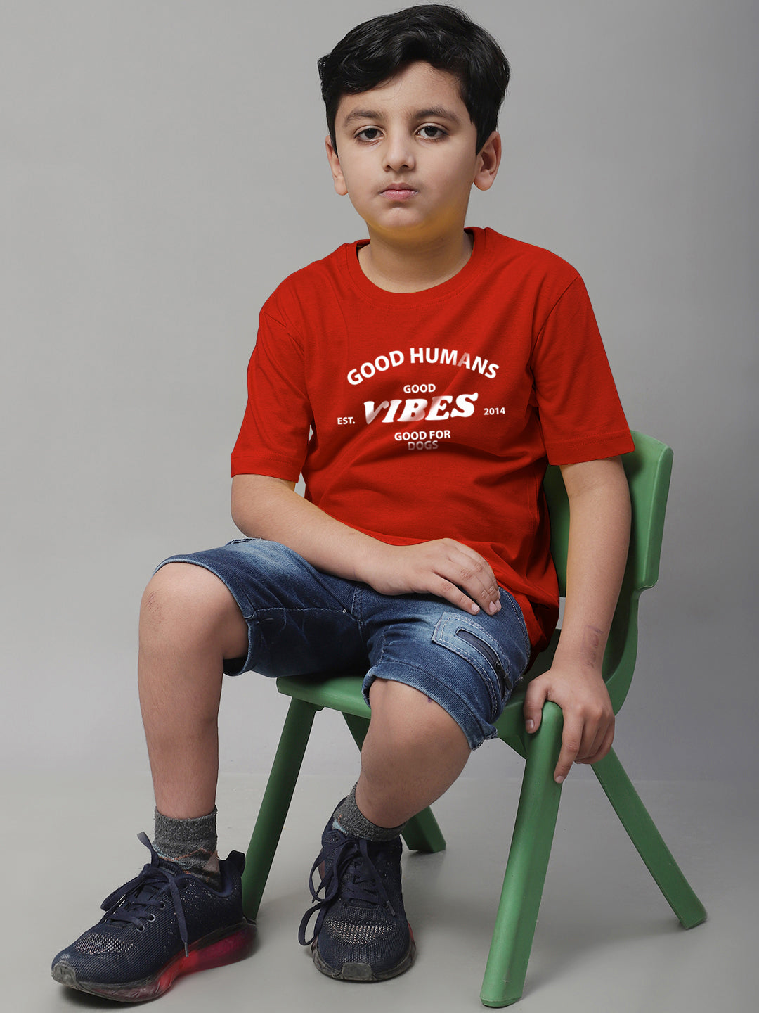 Boys Good Vibes Regular Fit Printed T-Shirt - Friskers