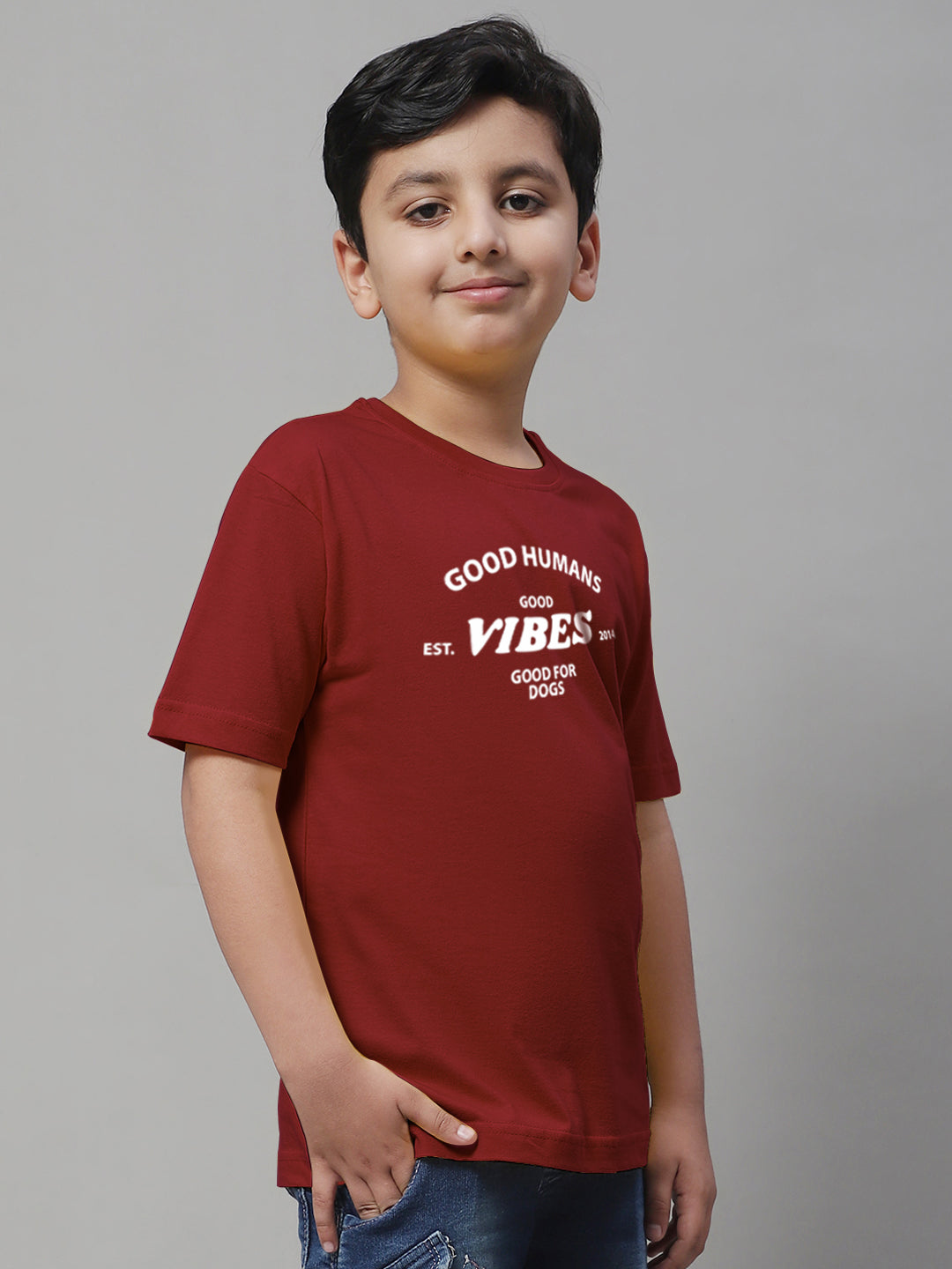 Boys Good Vibes Regular Fit Printed T-Shirt - Friskers