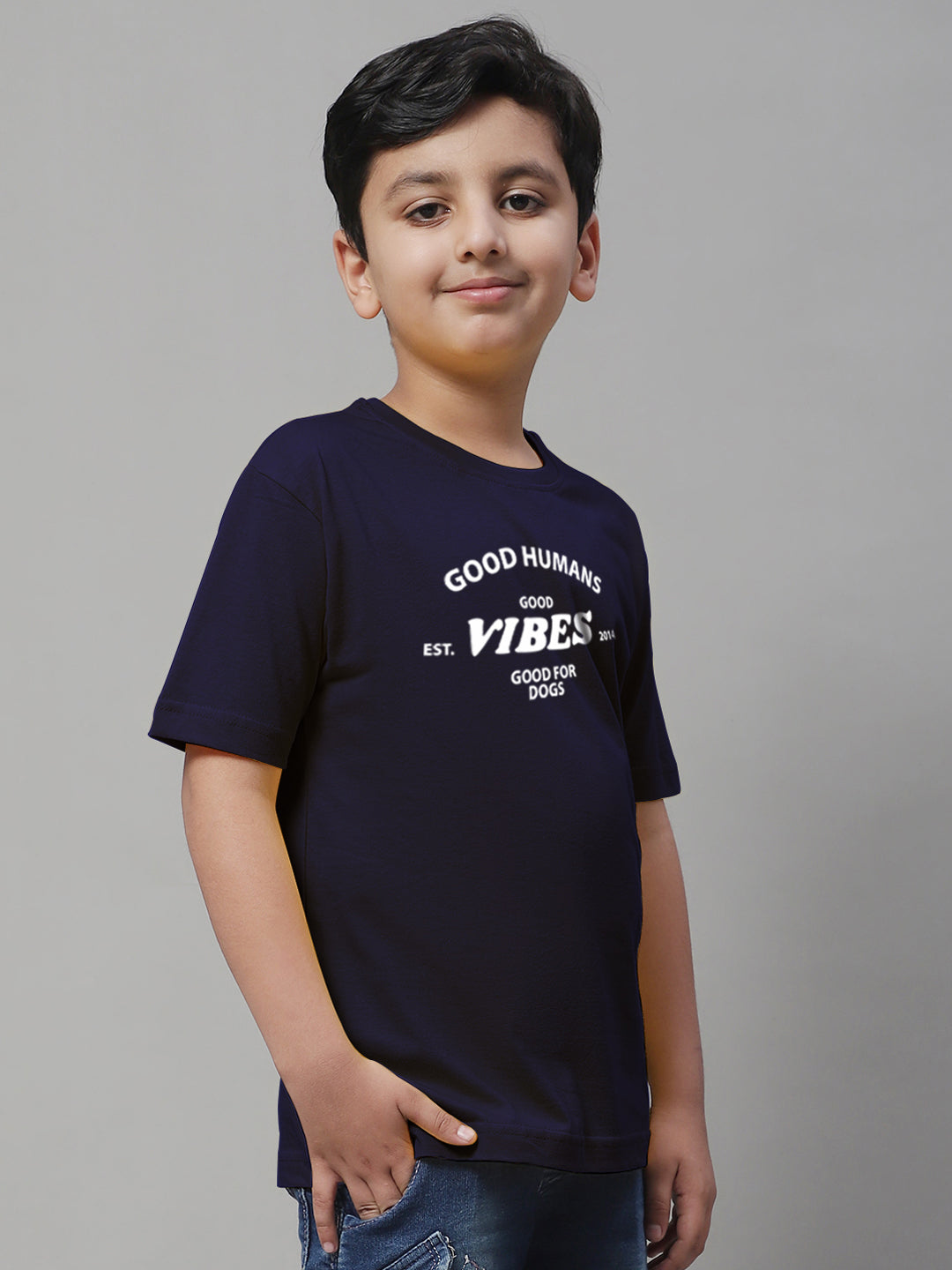 Boys Good Vibes Regular Fit Printed T-Shirt - Friskers