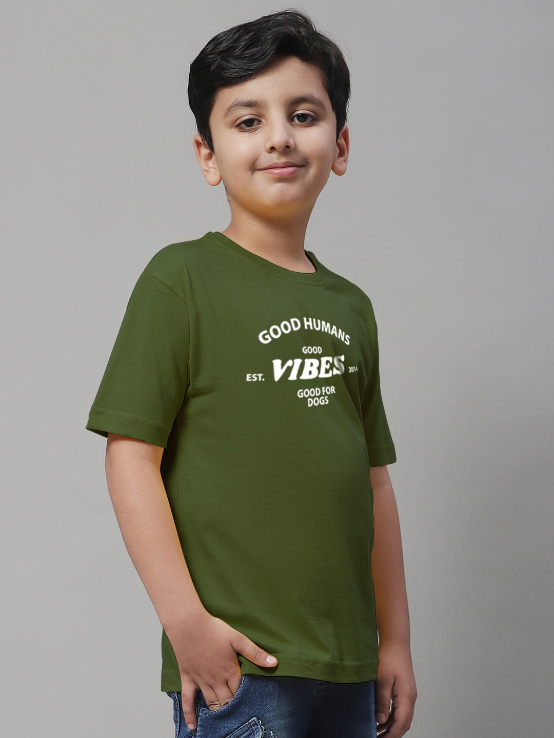 Boys Good Vibes Regular Fit Printed T-Shirt - Friskers