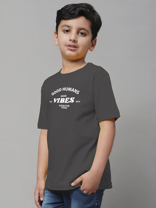 Boys Good Vibes Regular Fit Printed T-Shirt - Friskers