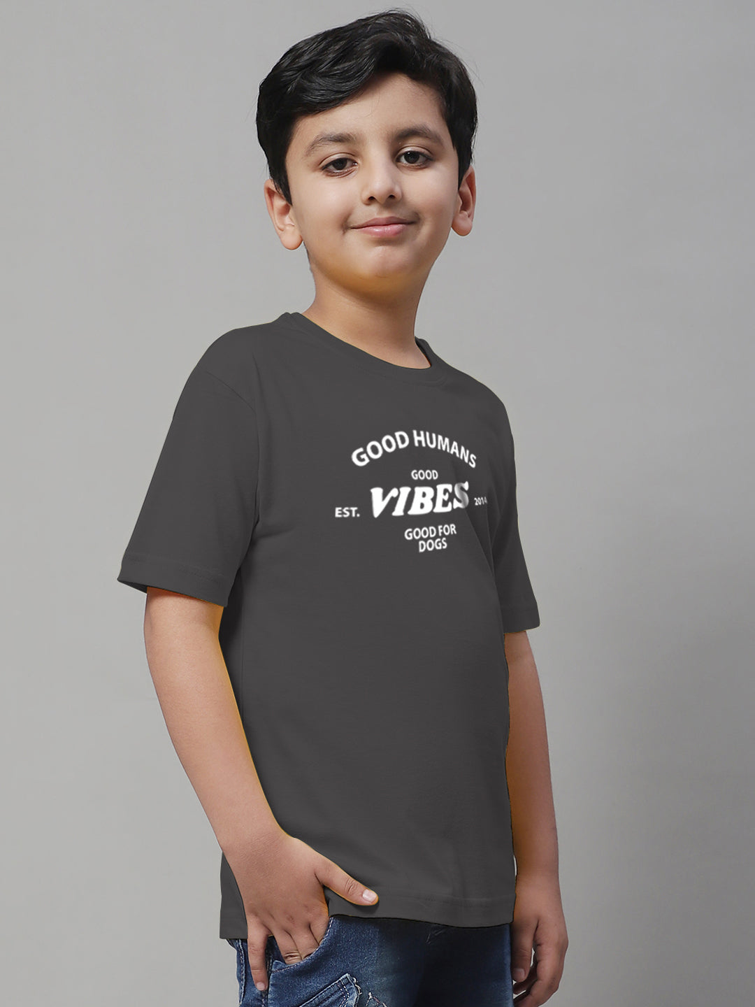 Boys Good Vibes Regular Fit Printed T-Shirt - Friskers