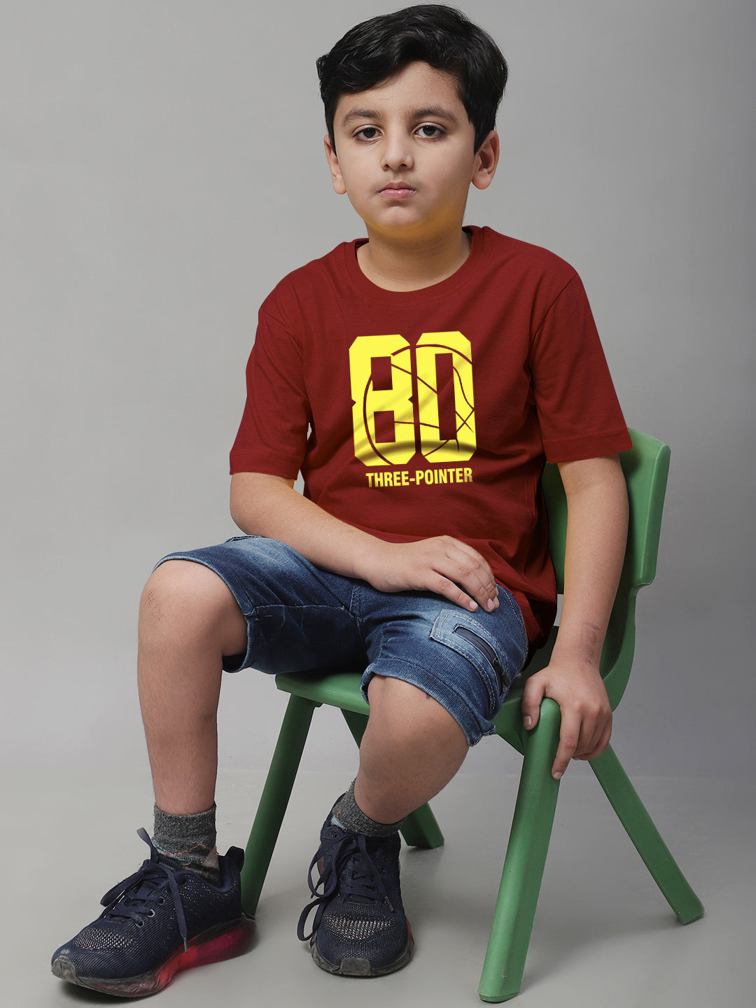 Boys Three Pointer Regular Fit Printed T-Shirt - Friskers