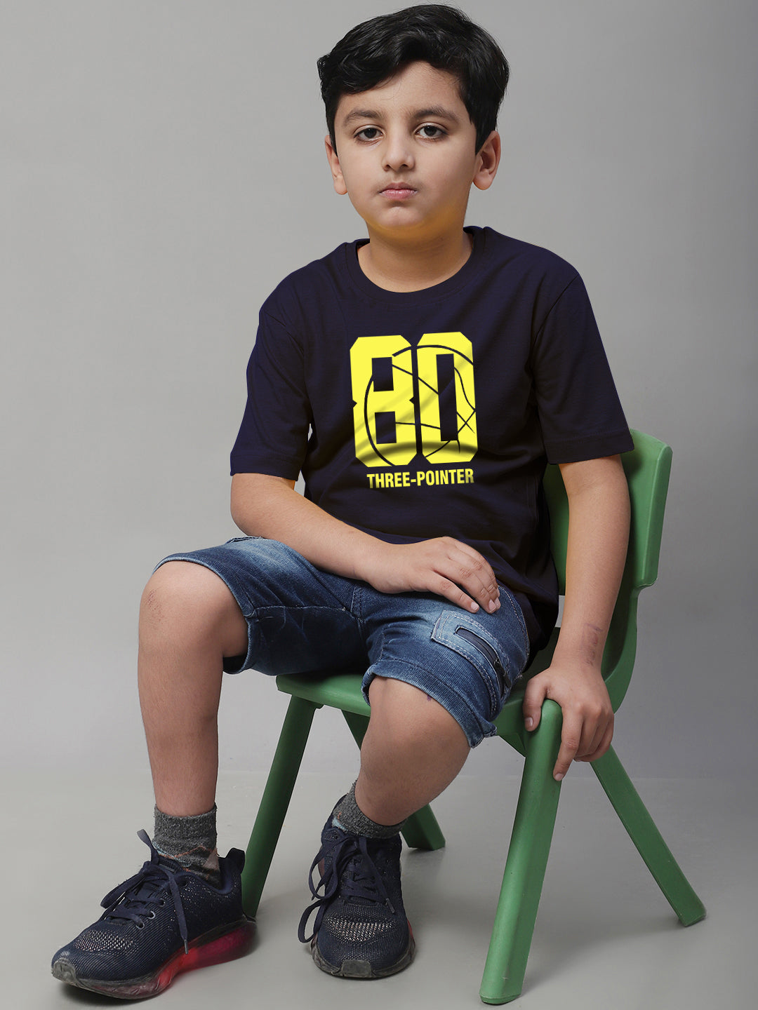 Boys Three Pointer Regular Fit Printed T-Shirt - Friskers