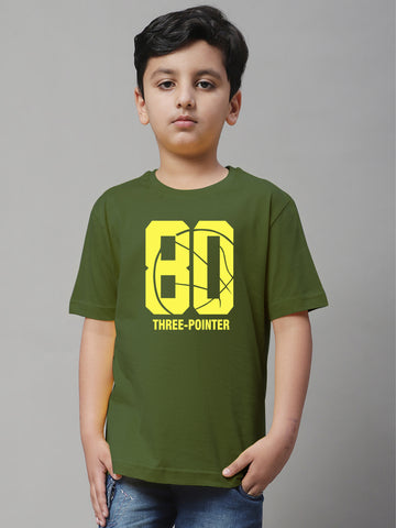 Boys Three Pointer Regular Fit Printed T-Shirt