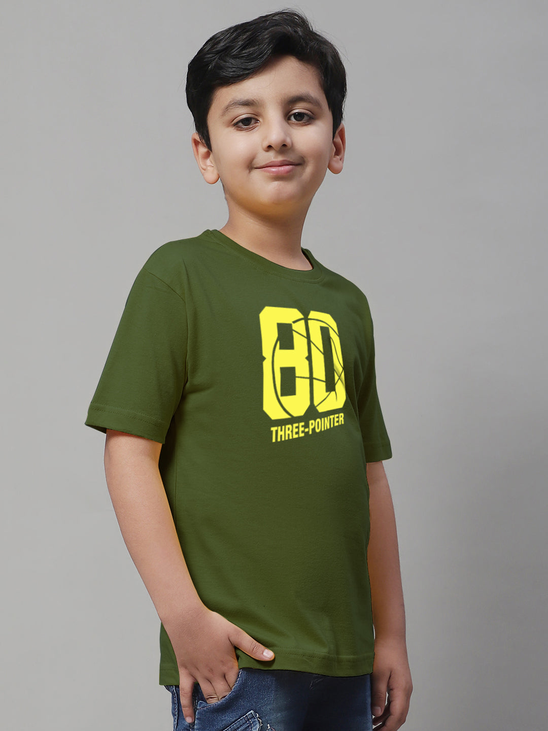 Boys Three Pointer Regular Fit Printed T-Shirt - Friskers