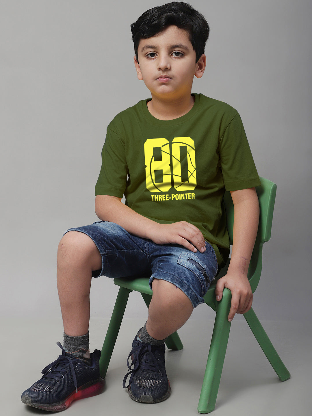 Boys Three Pointer Regular Fit Printed T-Shirt - Friskers