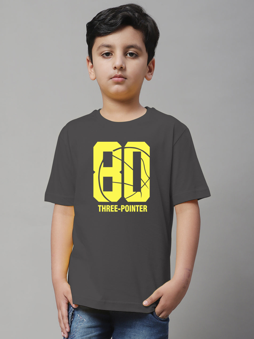 Boys Three Pointer Regular Fit Printed T-Shirt - Friskers