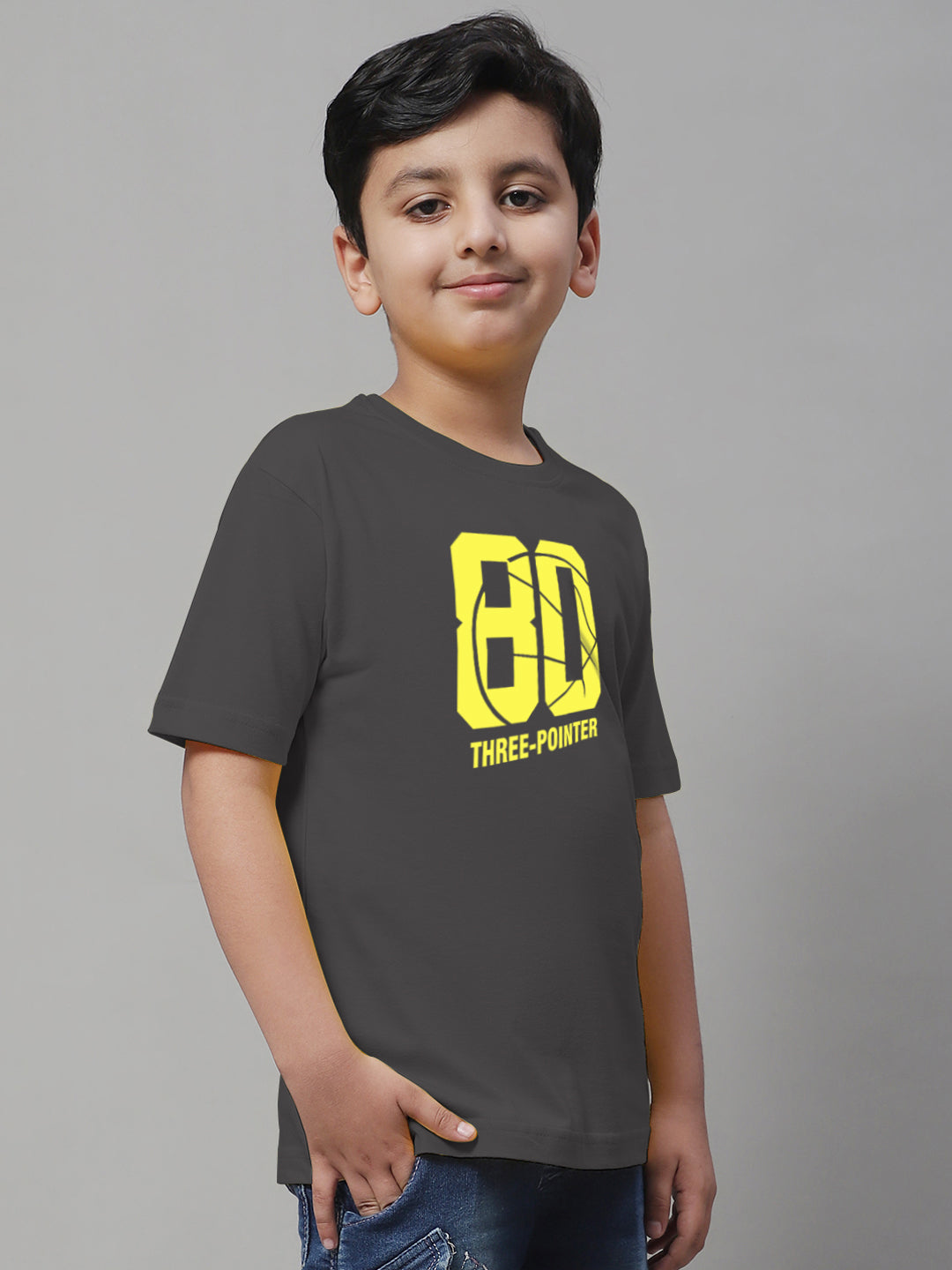 Boys Three Pointer Regular Fit Printed T-Shirt - Friskers