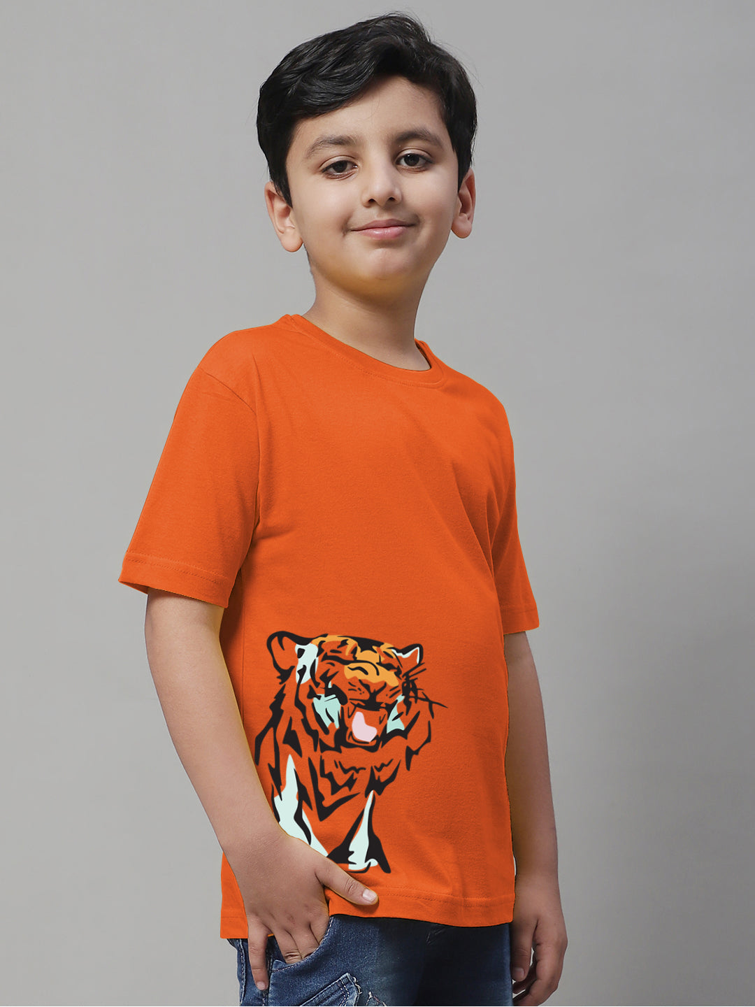 Boys Tiger Regular Fit Printed T-Shirt - Friskers