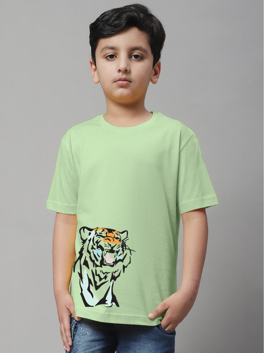 Boys Tiger Regular Fit Printed T-Shirt - Friskers