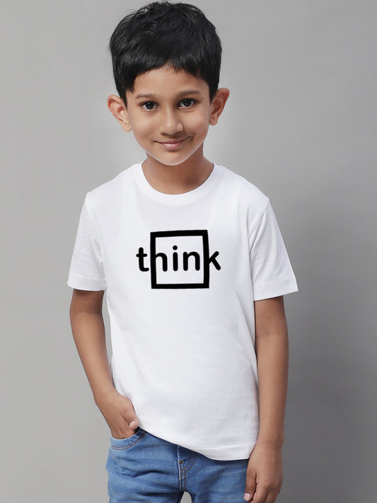 Boys Think Regular Fit Printed T-Shirt - Friskers