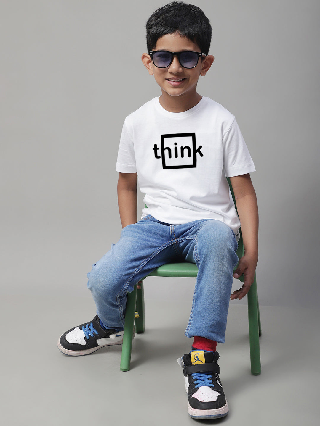 Boys Think Regular Fit Printed T-Shirt - Friskers