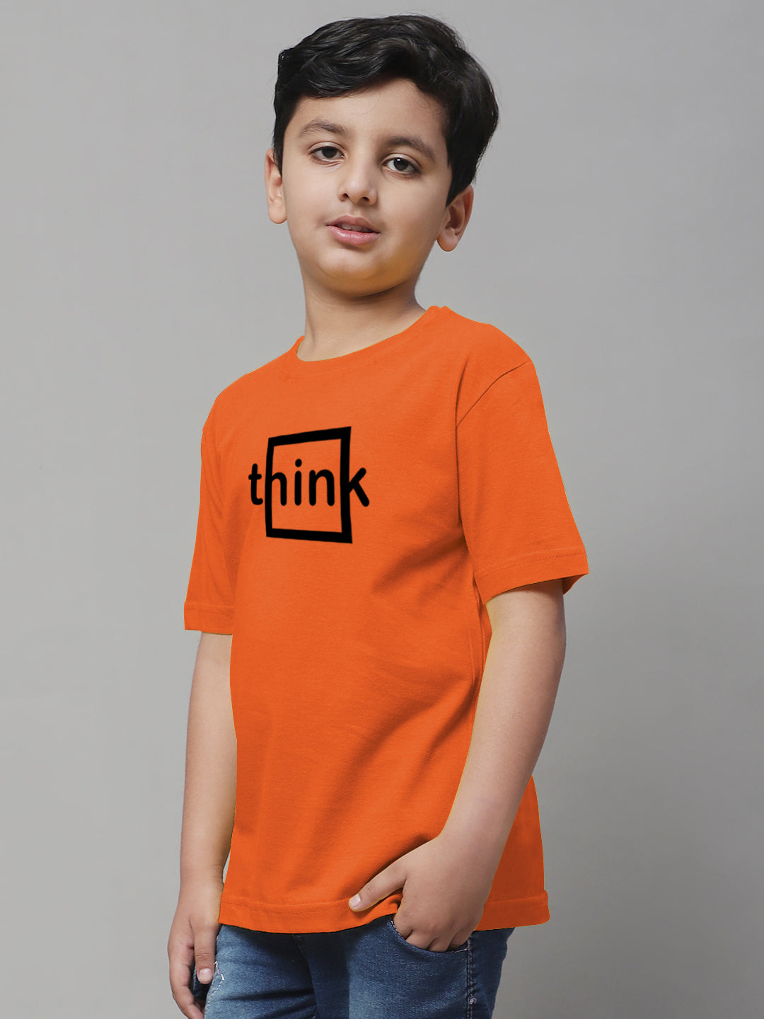 Boys Think Regular Fit Printed T-Shirt - Friskers