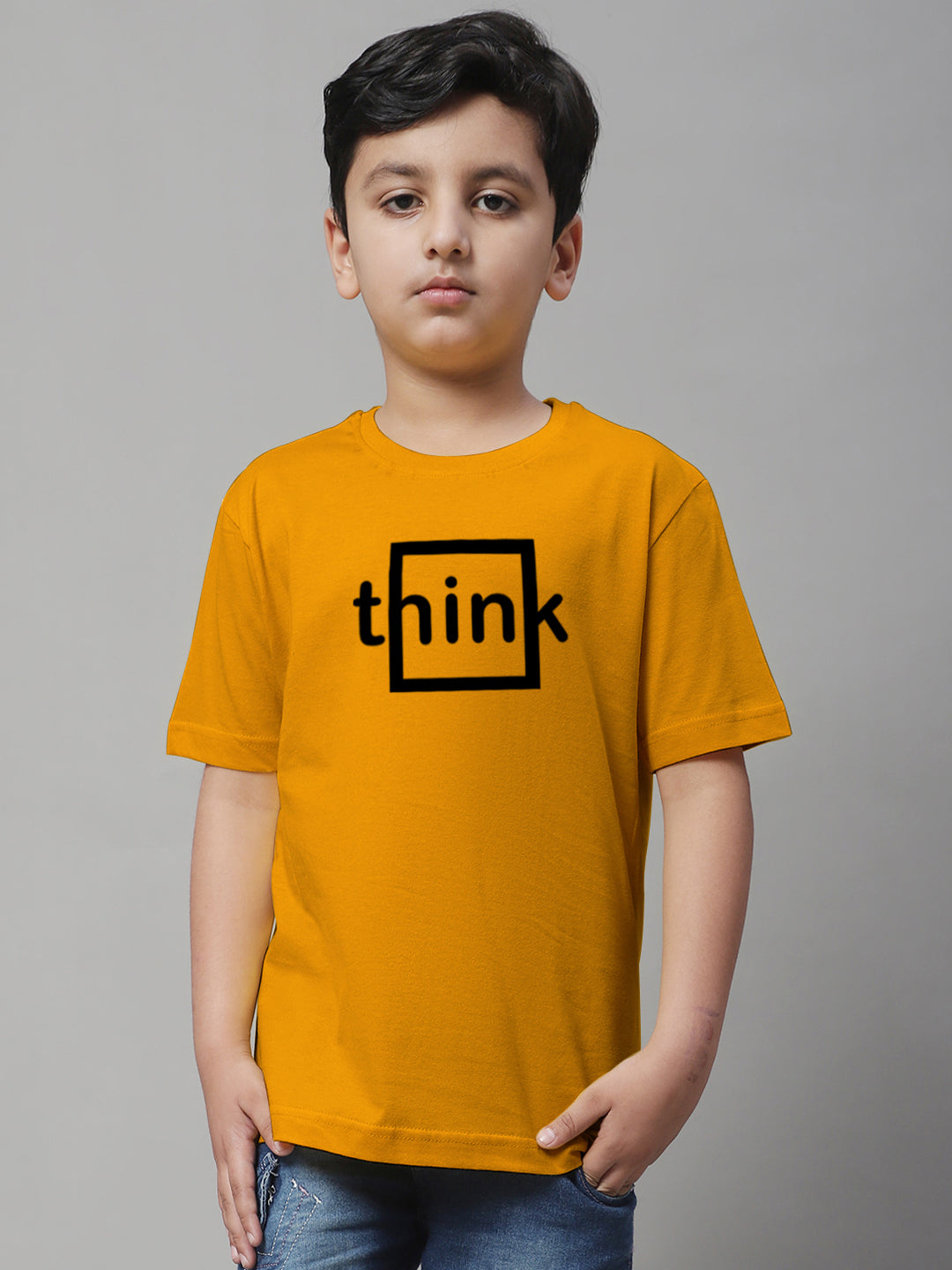 Boys Think Regular Fit Printed T-Shirt - Friskers