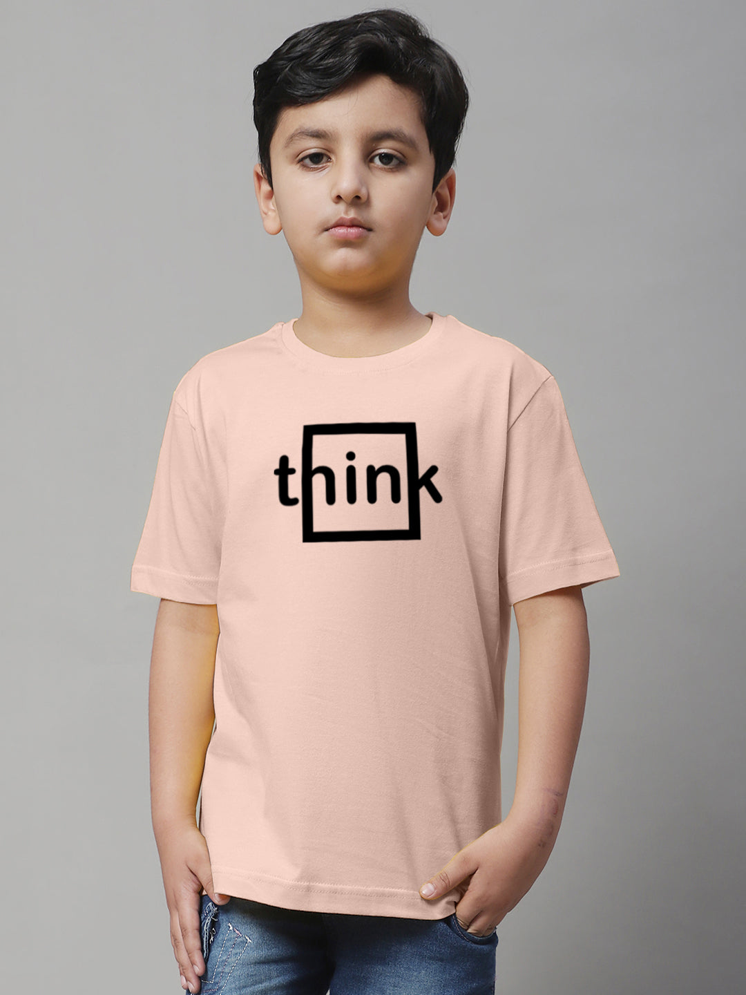 Boys Think Regular Fit Printed T-Shirt - Friskers