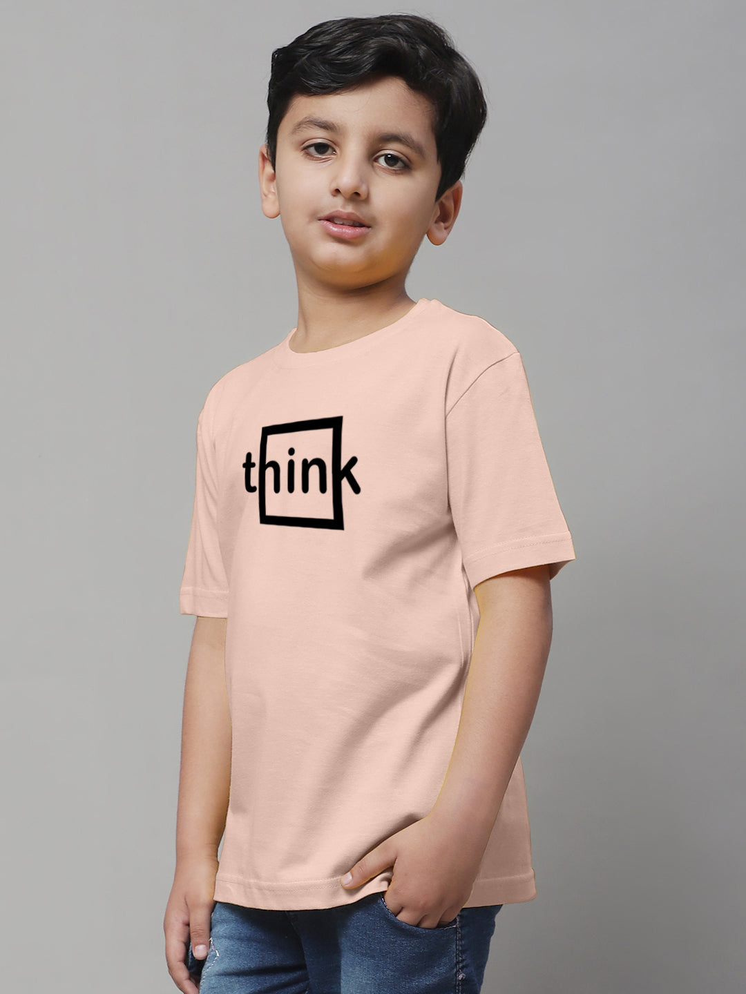 Boys Think Regular Fit Printed T-Shirt - Friskers