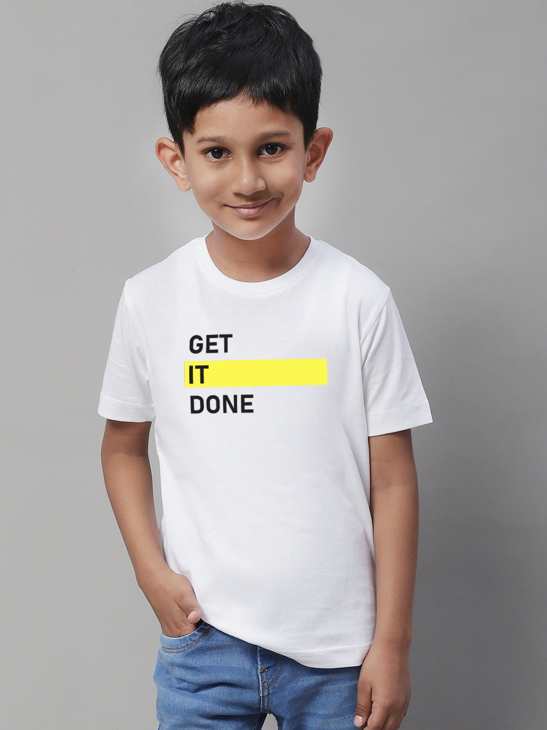 Boys Get It Done Regular Fit Printed T-Shirt - Friskers