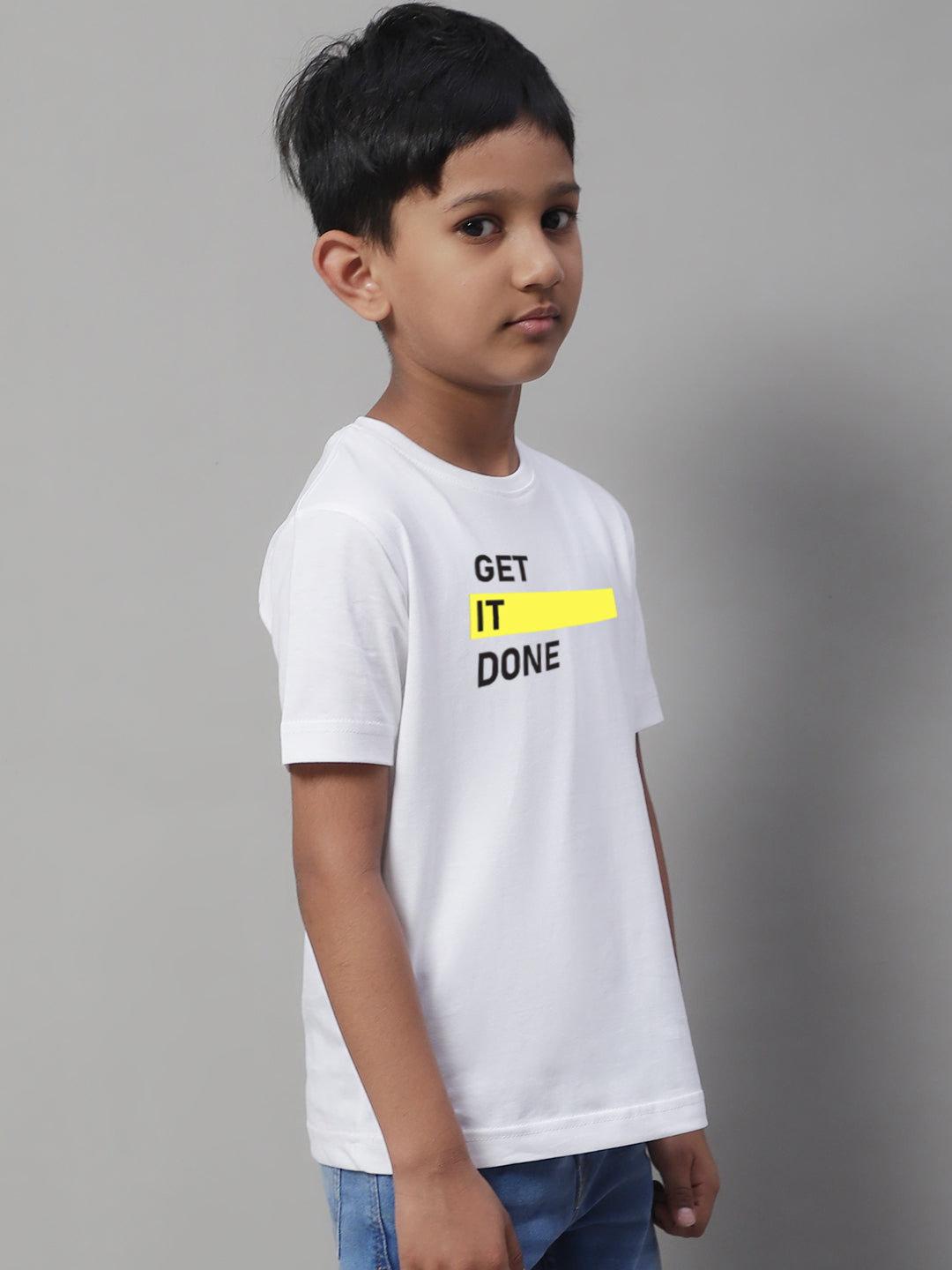 Boys Get It Done Regular Fit Printed T-Shirt - Friskers