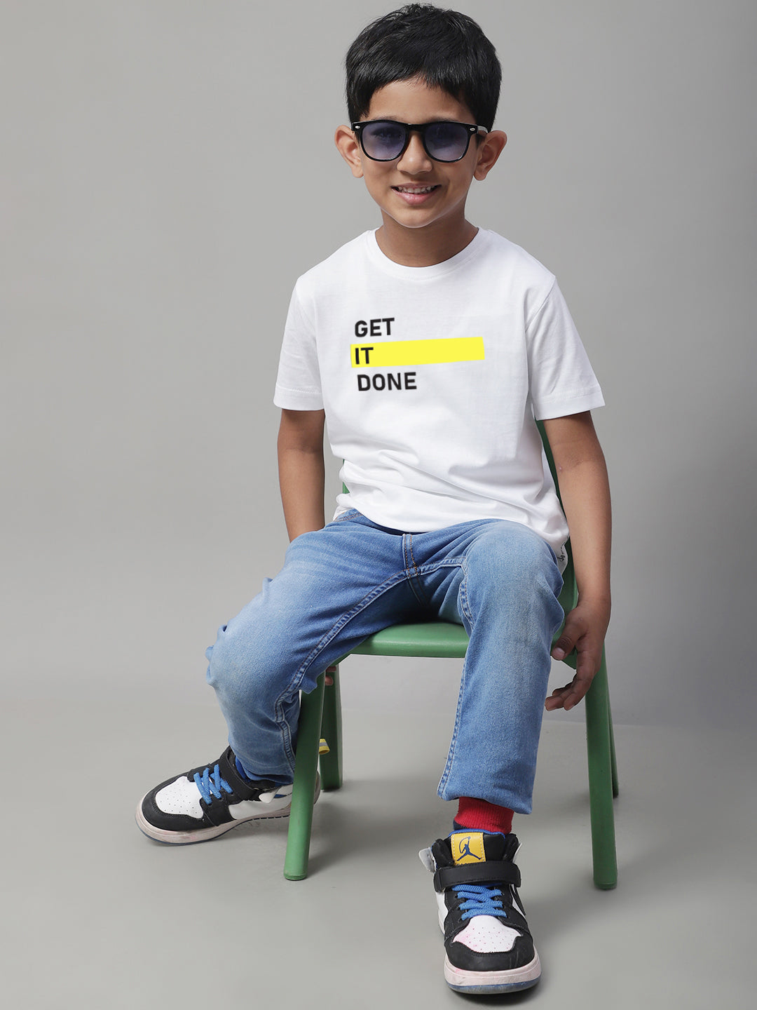 Boys Get It Done Regular Fit Printed T-Shirt - Friskers