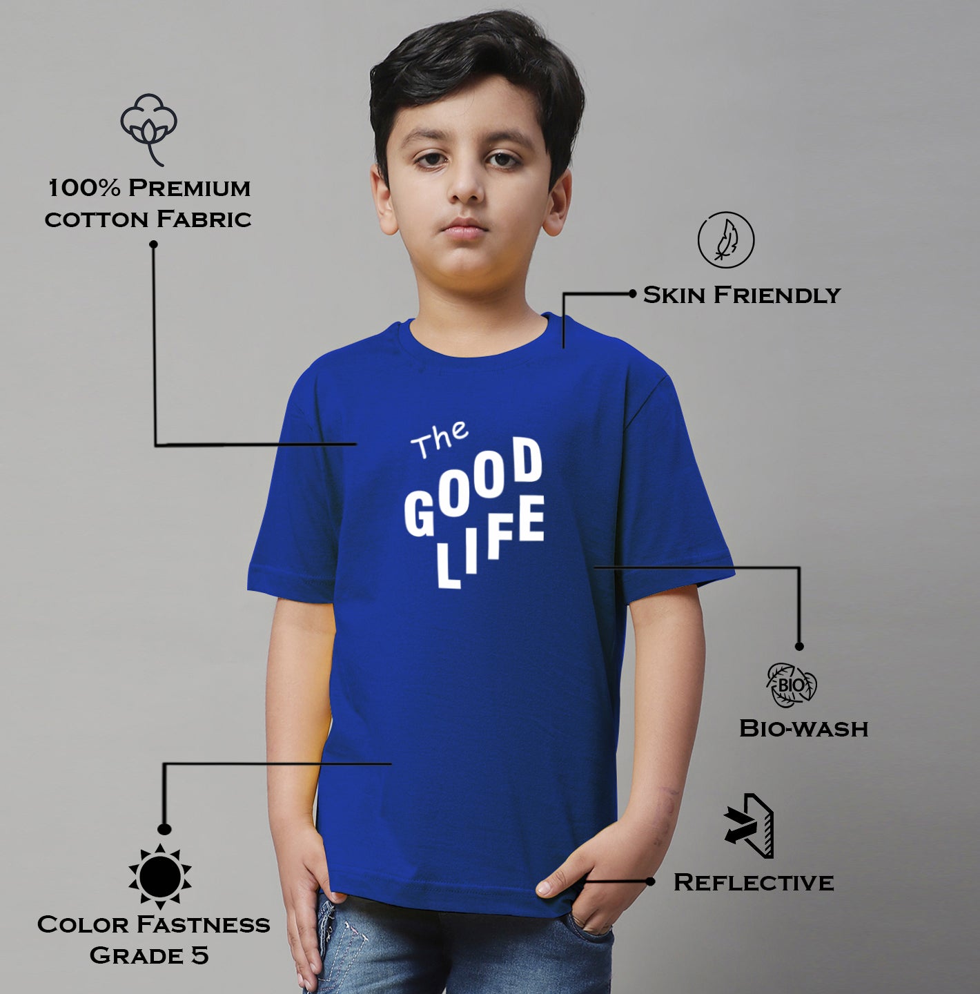 Boys Good Life Regular Fit Printed T-Shirt - Friskers