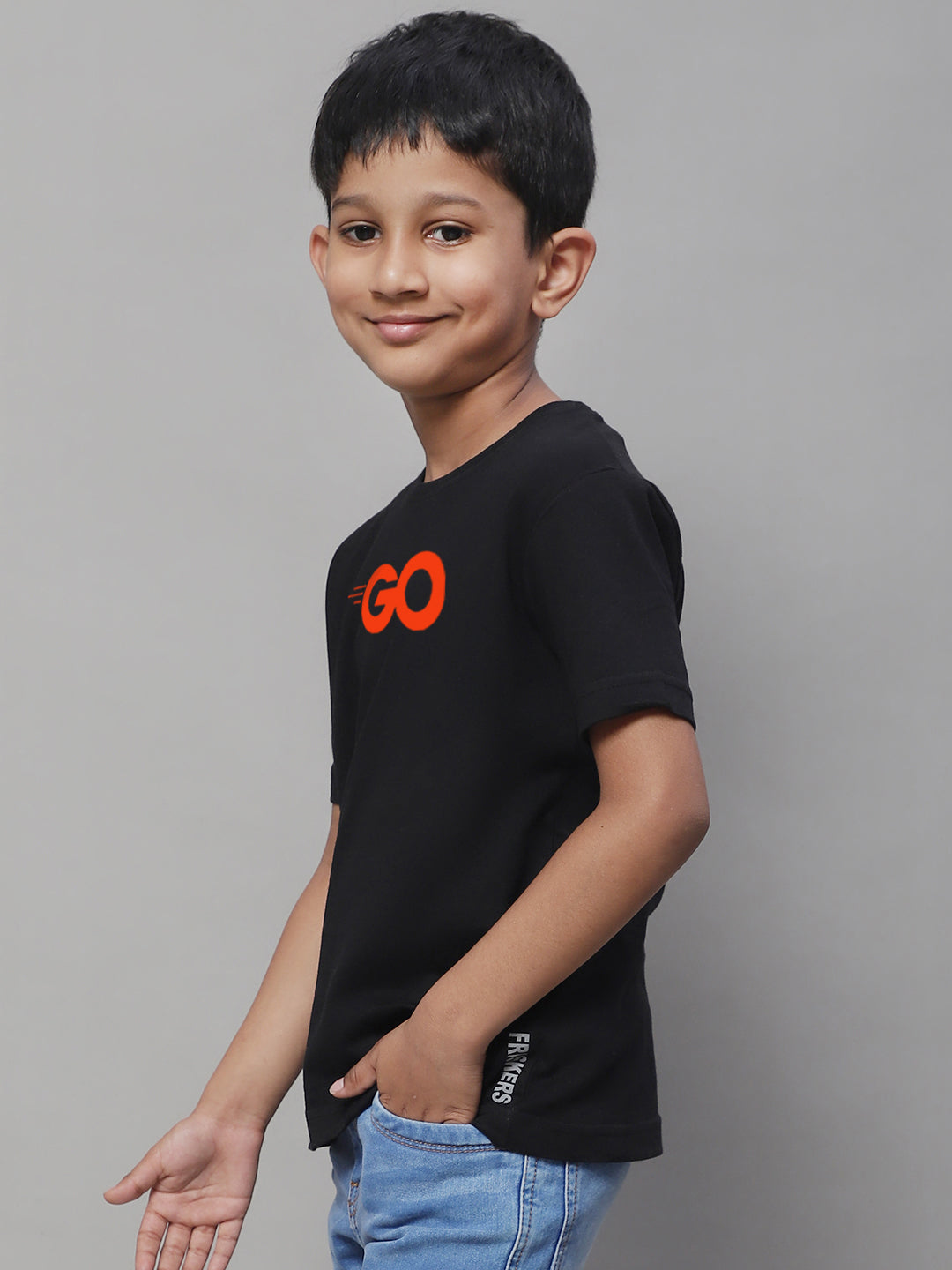 Boys Go Regular Fit Printed T-Shirt - Friskers