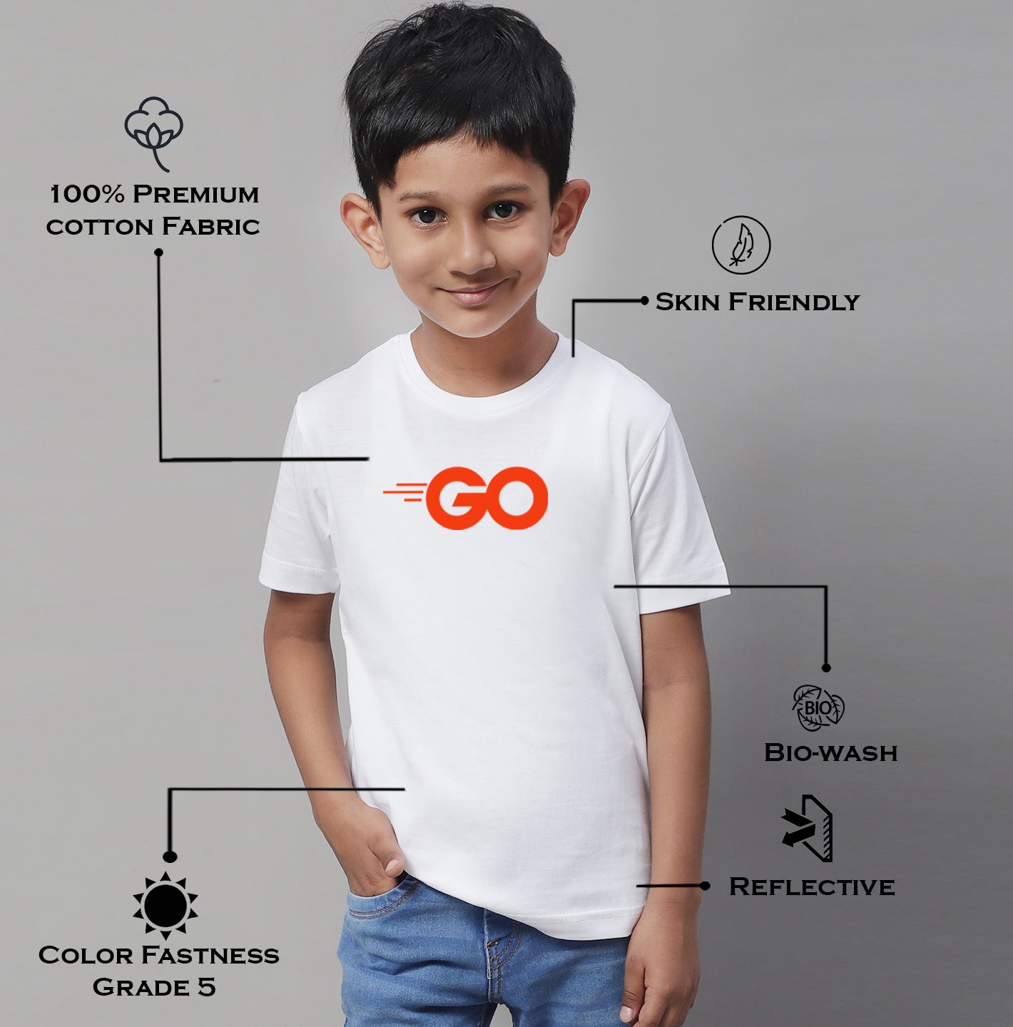 Boys Go Regular Fit Printed T-Shirt - Friskers