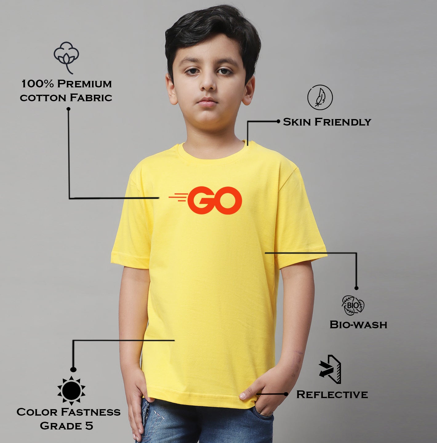 Boys Go Regular Fit Printed T-Shirt - Friskers