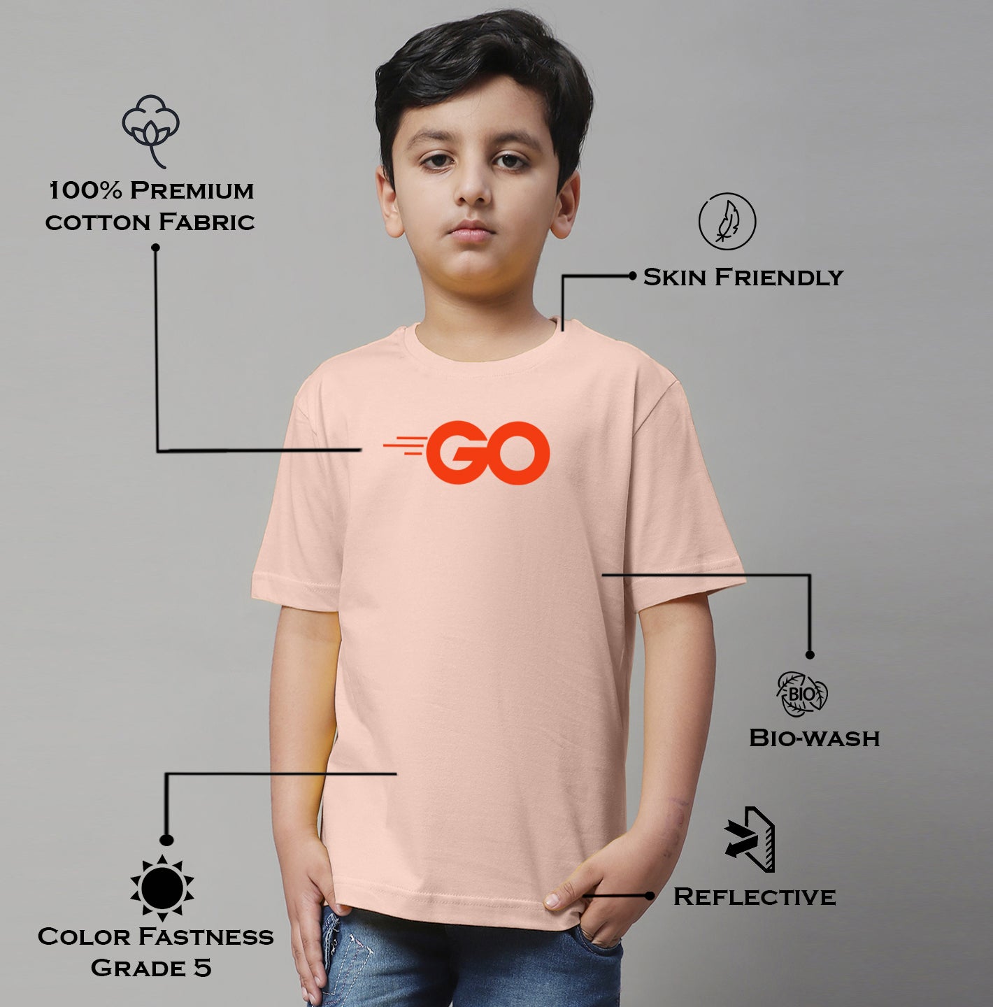 Boys Go Regular Fit Printed T-Shirt - Friskers