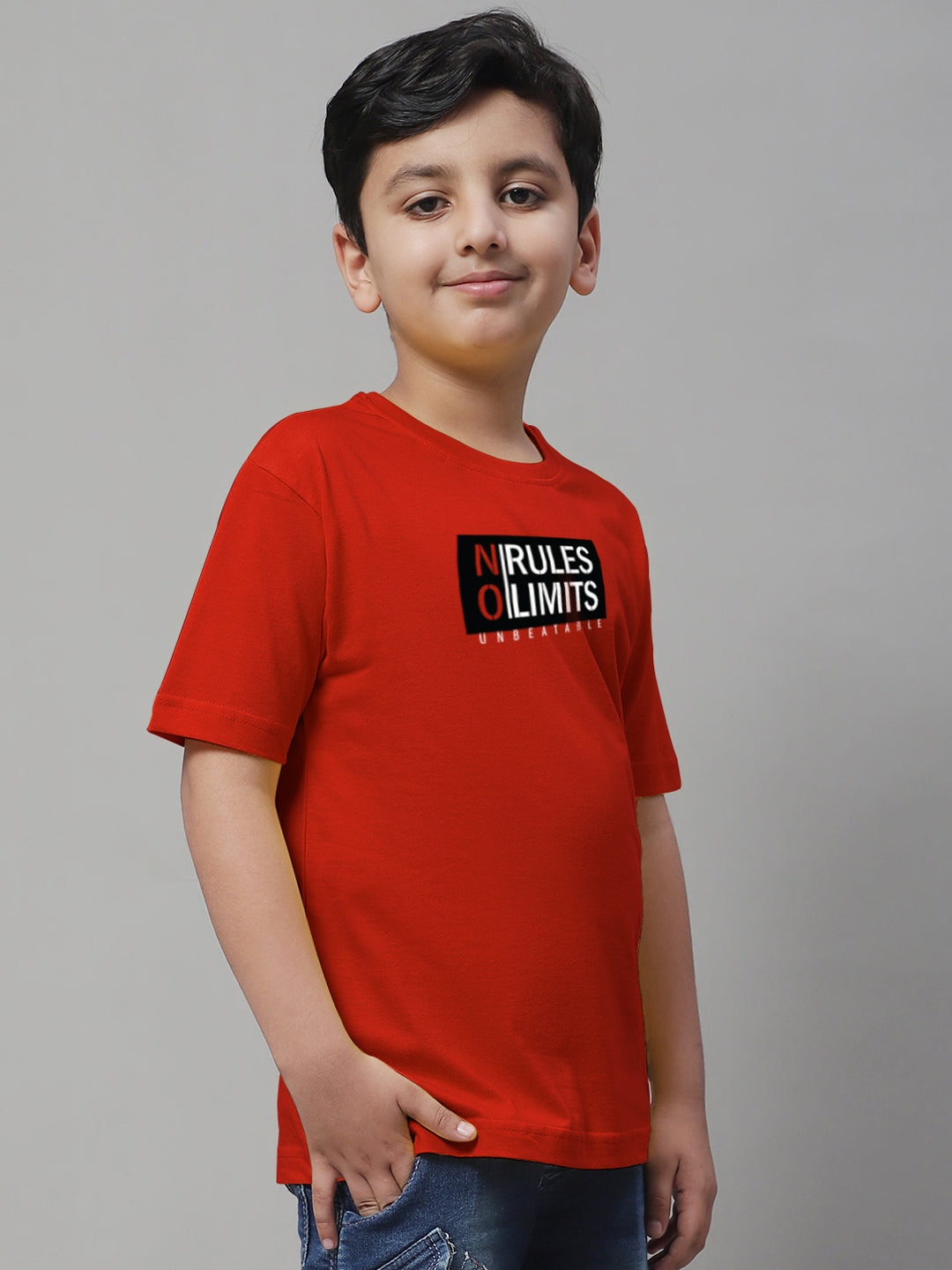 Boys No Rules No Limits Regular Fit Printed T-Shirt - Friskers