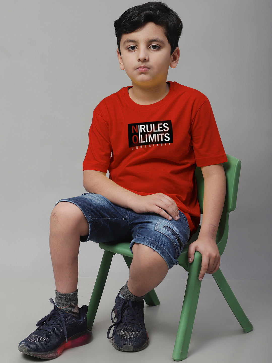 Boys No Rules No Limits Regular Fit Printed T-Shirt - Friskers