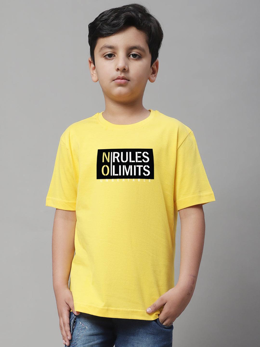 Boys No Rules No Limits Regular Fit Printed T-Shirt - Friskers