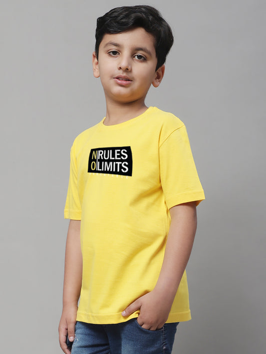 Boys No Rules No Limits Regular Fit Printed T-Shirt - Friskers