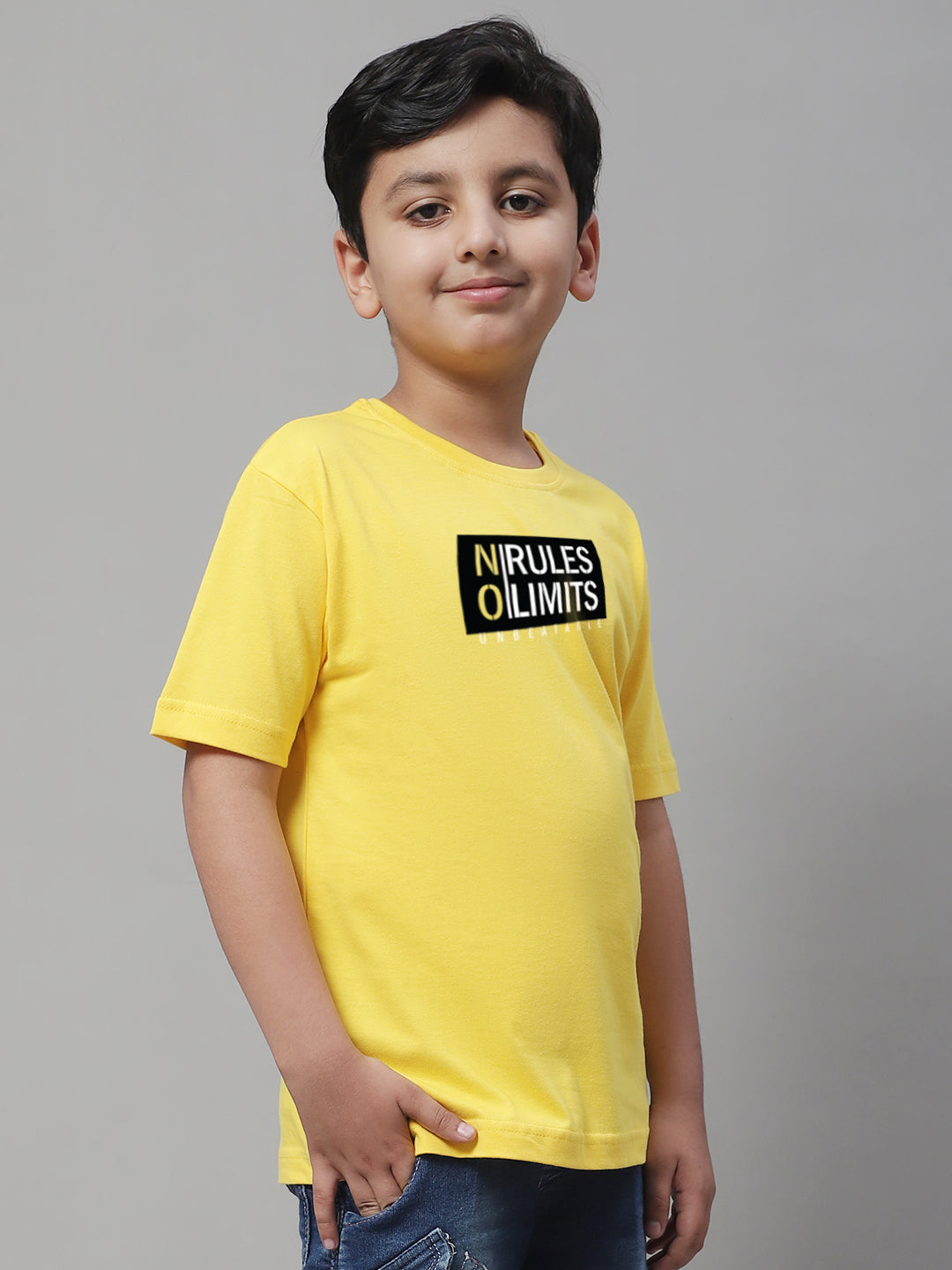 Boys No Rules No Limits Regular Fit Printed T-Shirt - Friskers