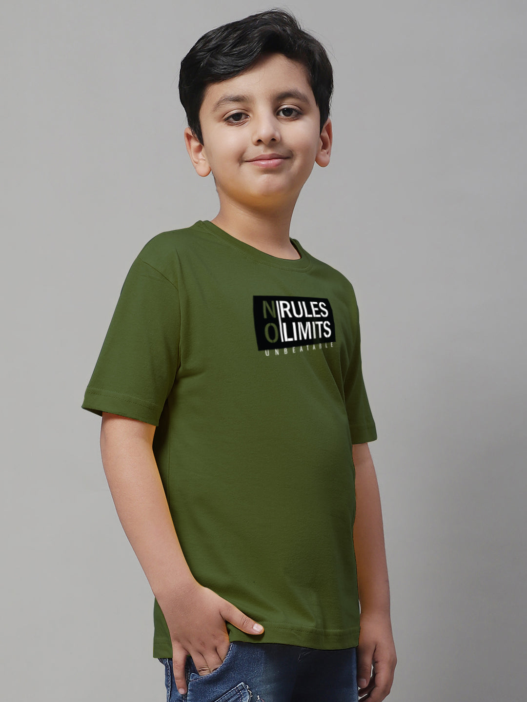 Boys No Rules No Limits Regular Fit Printed T-Shirt - Friskers