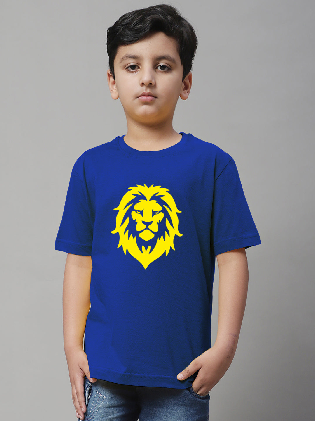 Boys Lion Regular Fit Printed T-Shirt