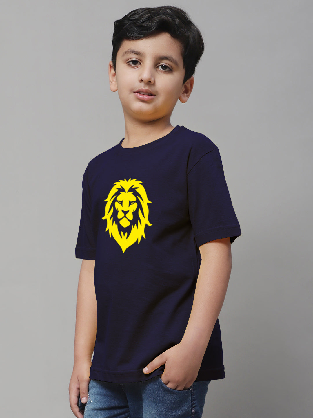 Boys Lion Regular Fit Printed T-Shirt - Friskers