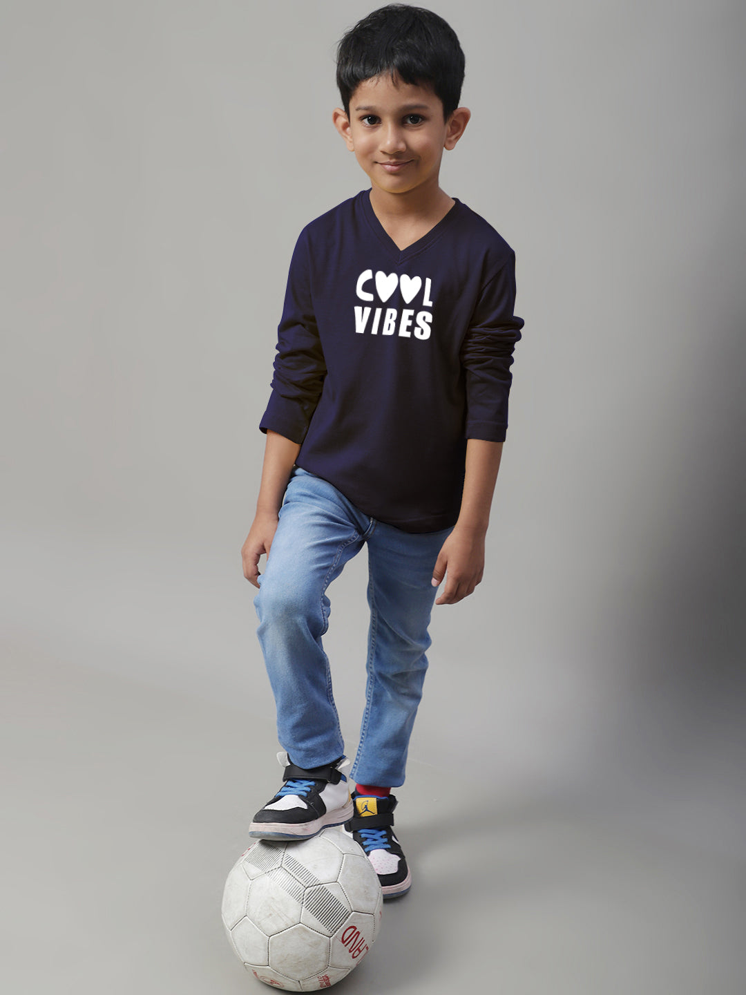 Boys Cool Vibes Full Sleeves Printed T-Shirt - Friskers