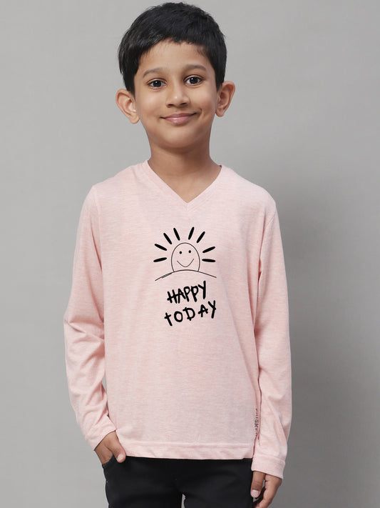 Boys Happy Today Casual Fit Printed T-Shirt - Friskers