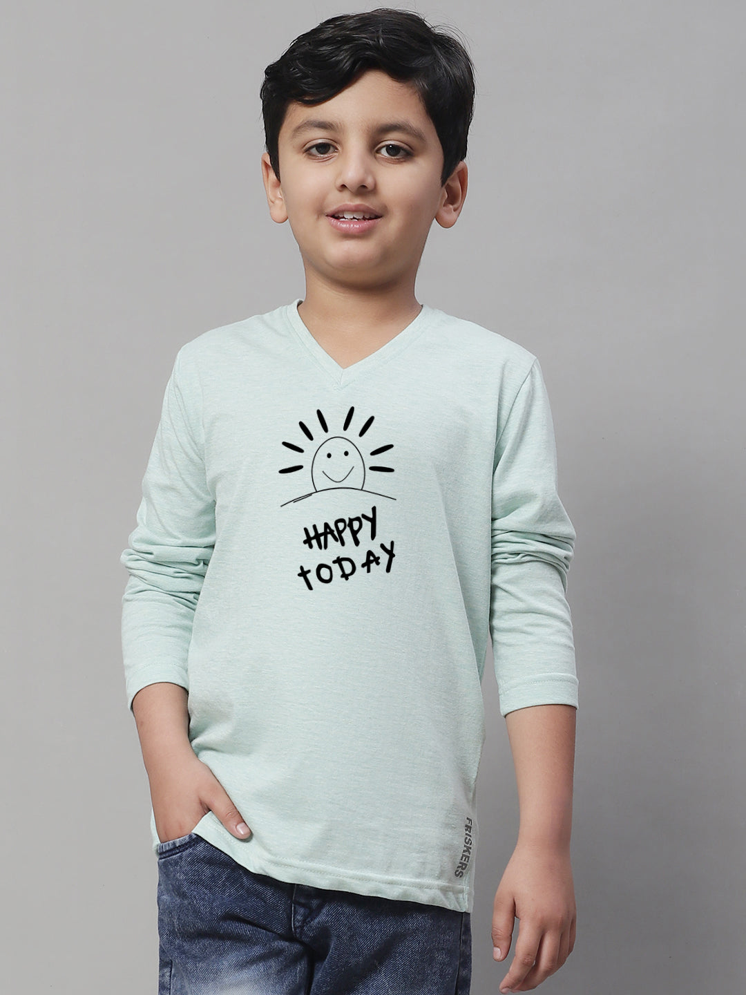 Boys Happy Today Casual Fit Printed T-Shirt - Friskers