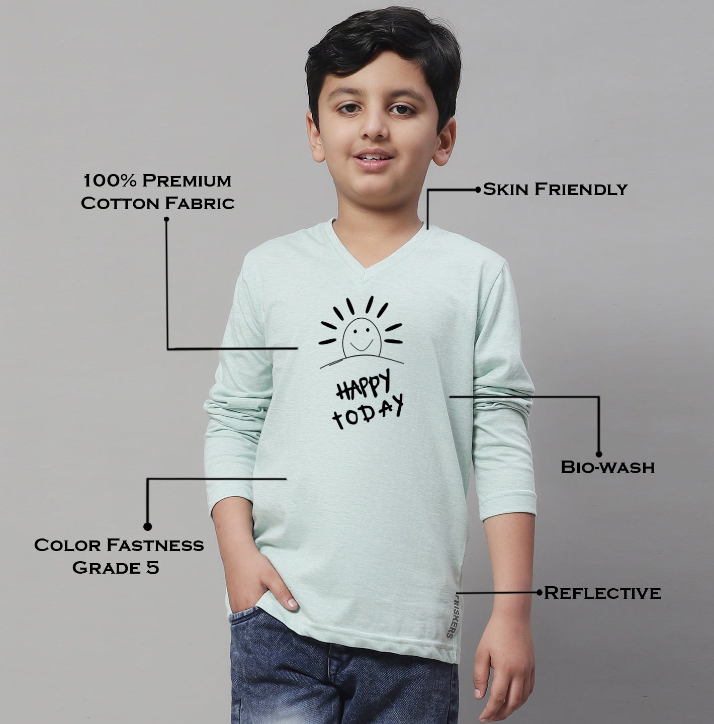 Boys Happy Today Casual Fit Printed T-Shirt - Friskers