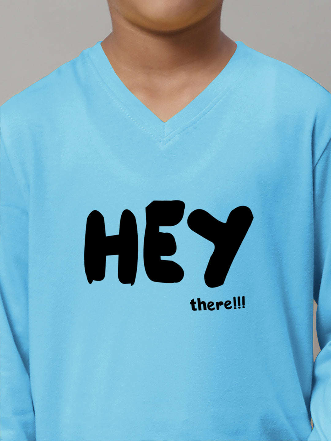 Boys Hey Full Sleeves Printed T-Shirt - Friskers