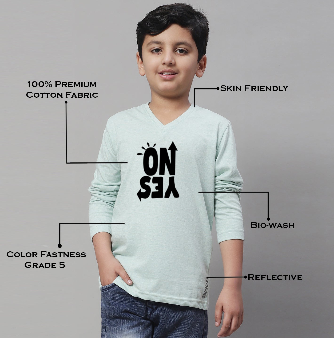 Boys No Yes Casual Fit Printed T-Shirt - Friskers