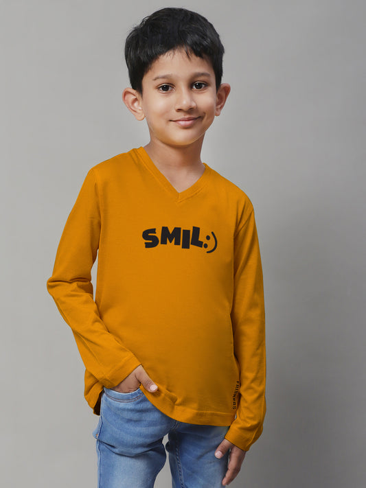 Boys Smile Full Sleeves Printed T-Shirt - Friskers