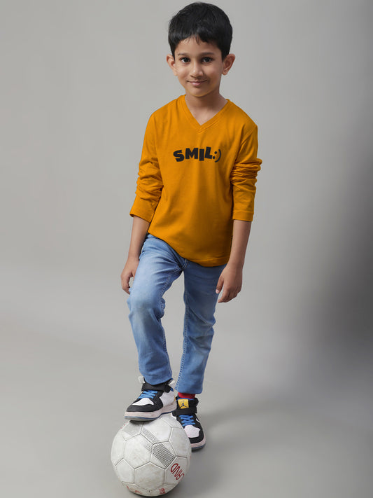 Boys Smile Full Sleeves Printed T-Shirt - Friskers