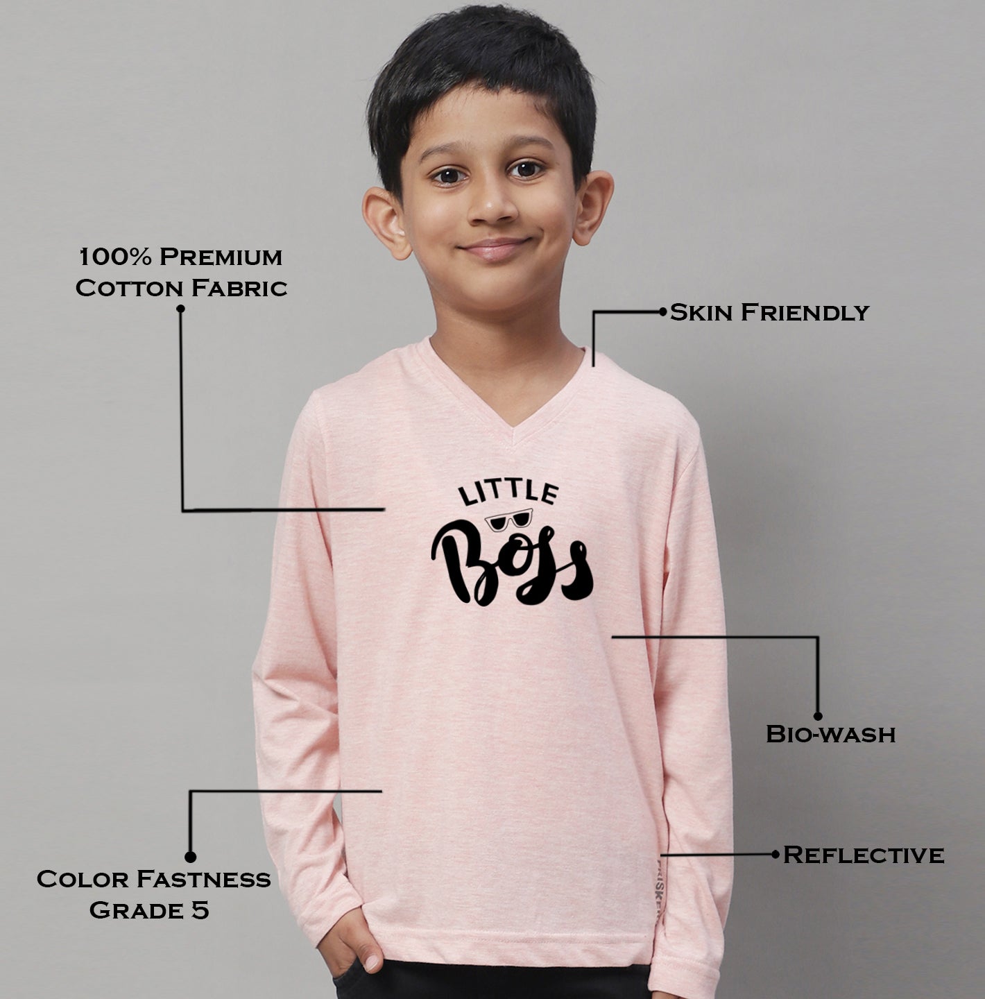 Boys Little Boss Casual Fit Printed T-Shirt - Friskers