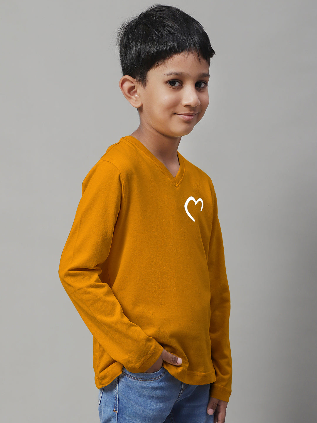Boys Heart Full Sleeves Printed T-Shirt - Friskers