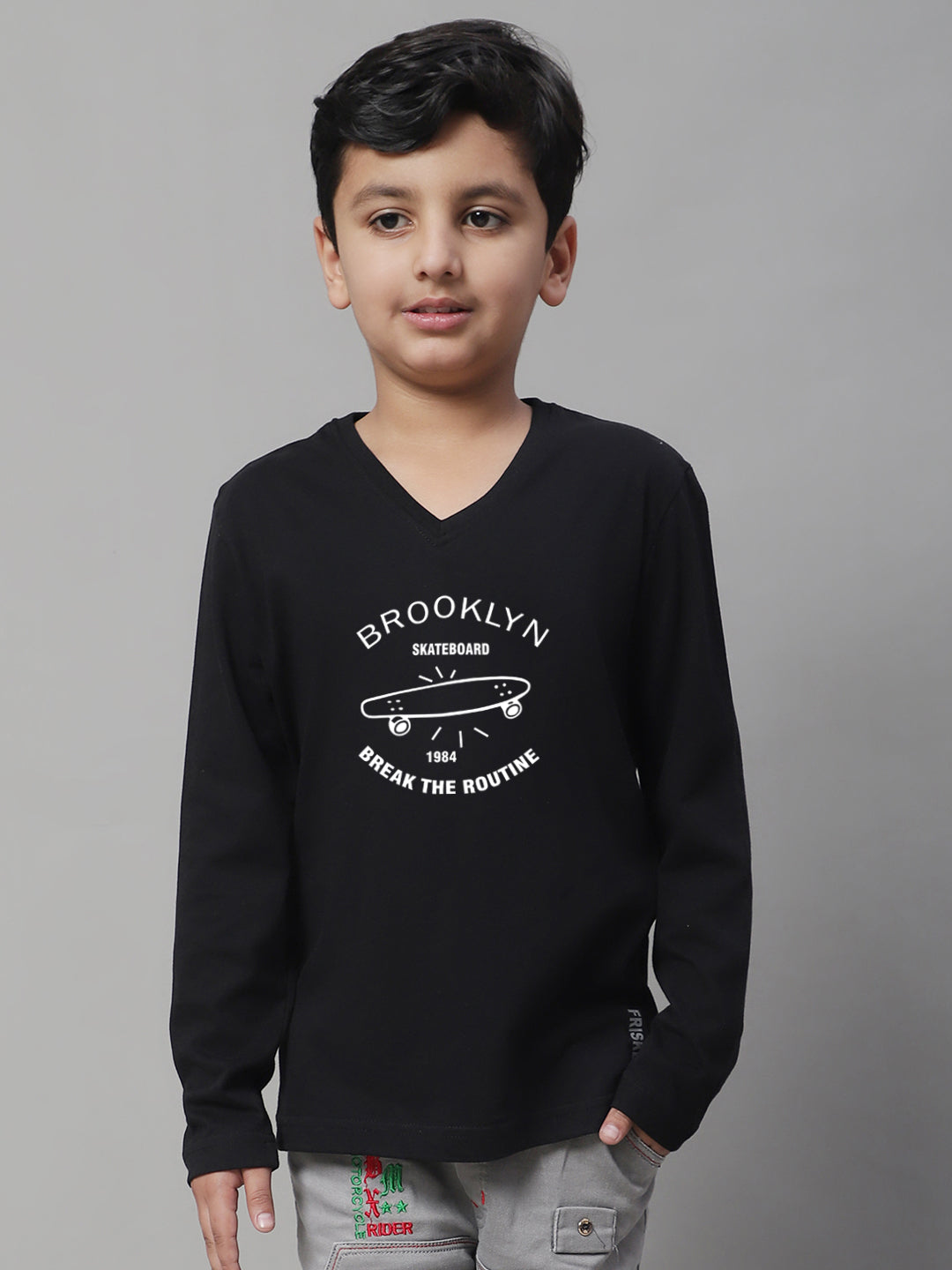 Boys Brooklyn Full Sleeves Printed T-Shirt - Friskers