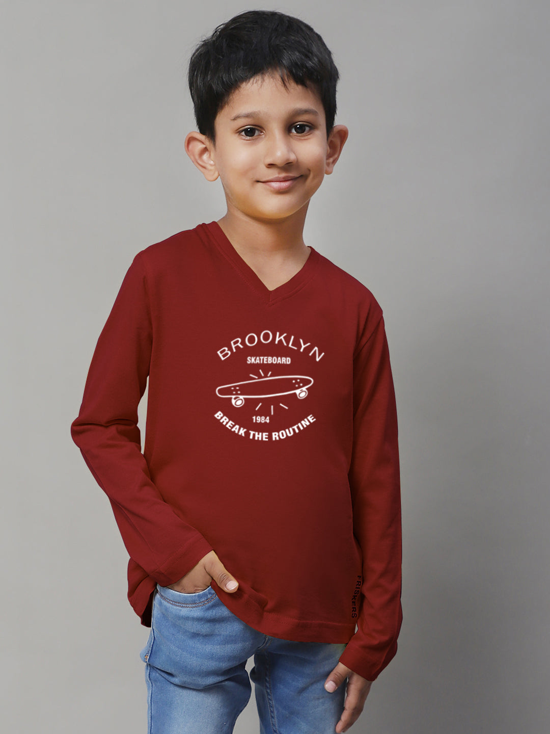 Boys Brooklyn Full Sleeves Printed T-Shirt - Friskers